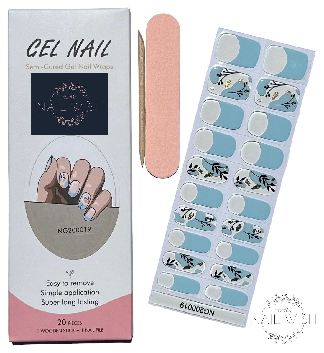 Bluebell Vogue Semi-Cured Gel Nail Wraps