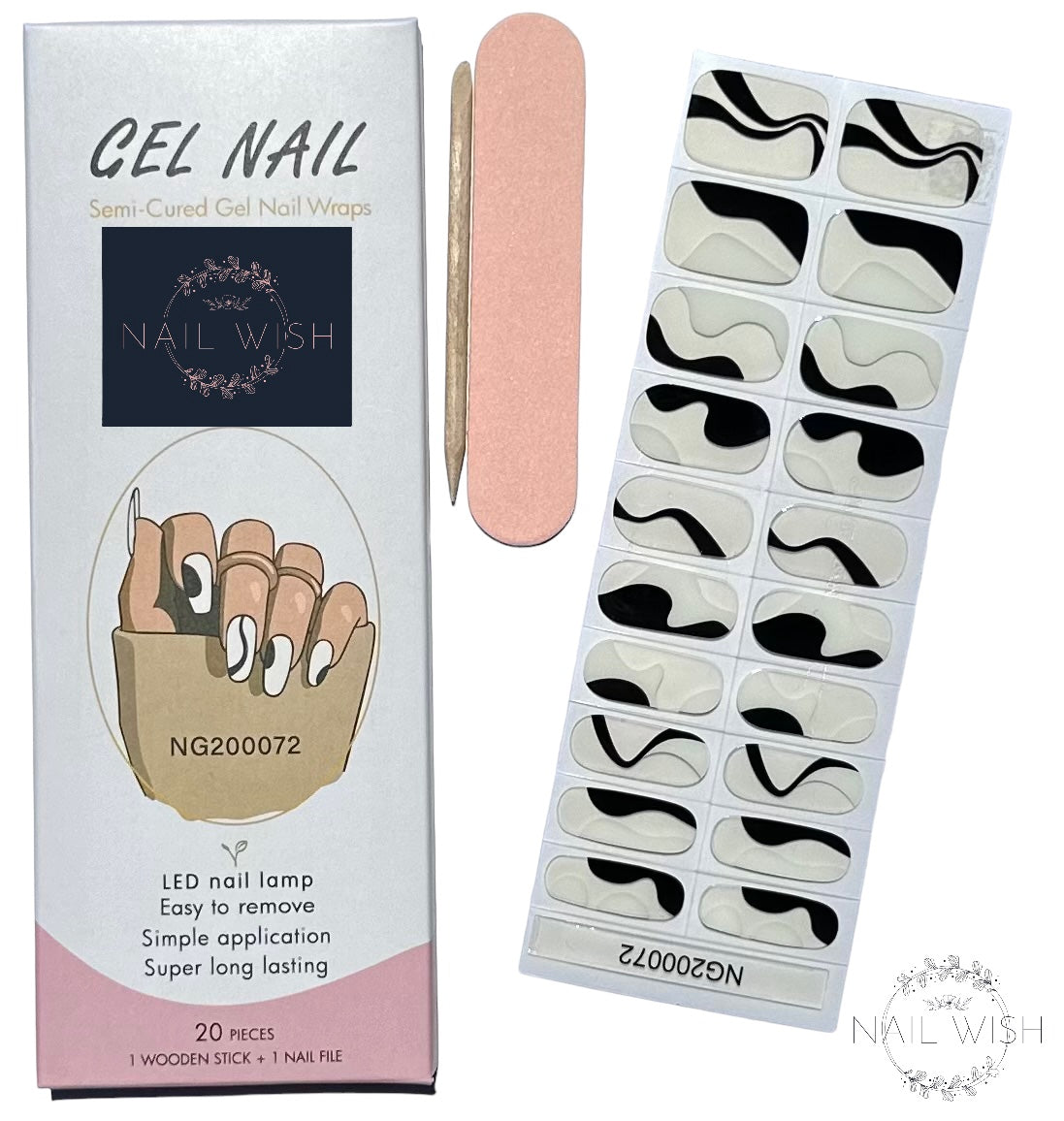 Cruella Deville Semi-Cured Gel Nail Wraps