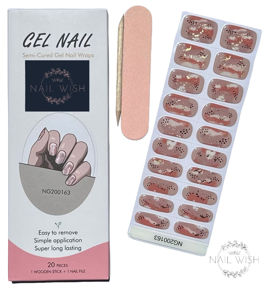 Dragon Fruit Lilly Semi-Cured Gel Nail Wraps